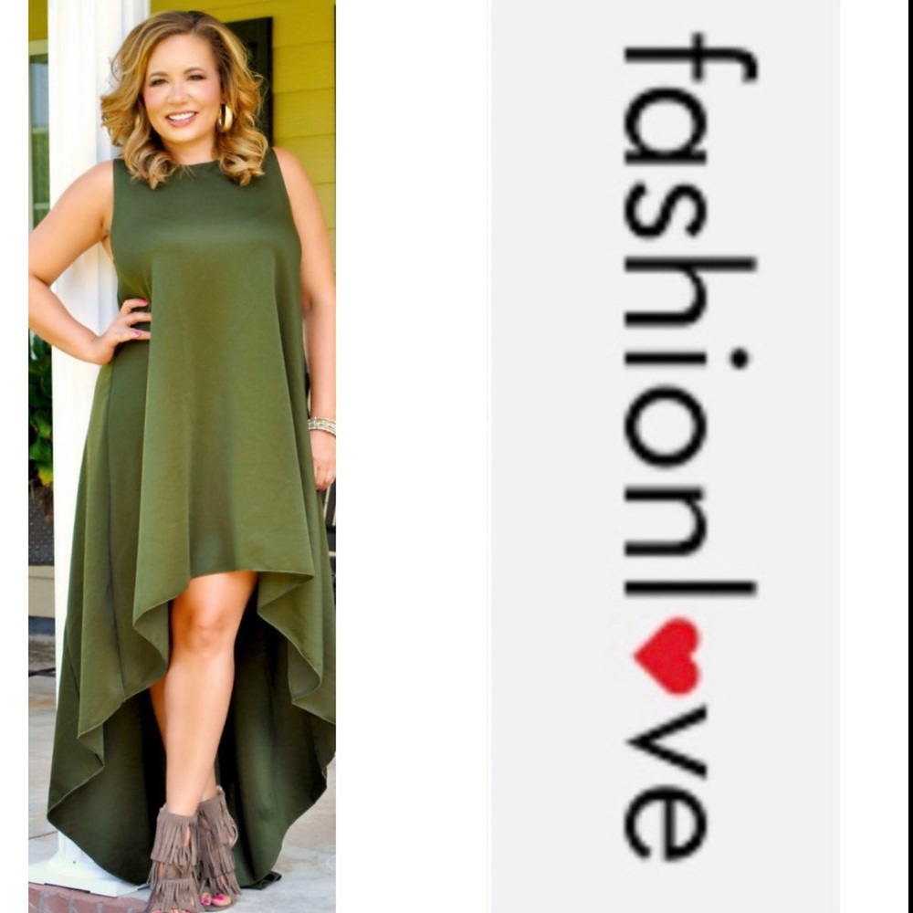 Fashion Love Olive High/Low Sleeveless Dress